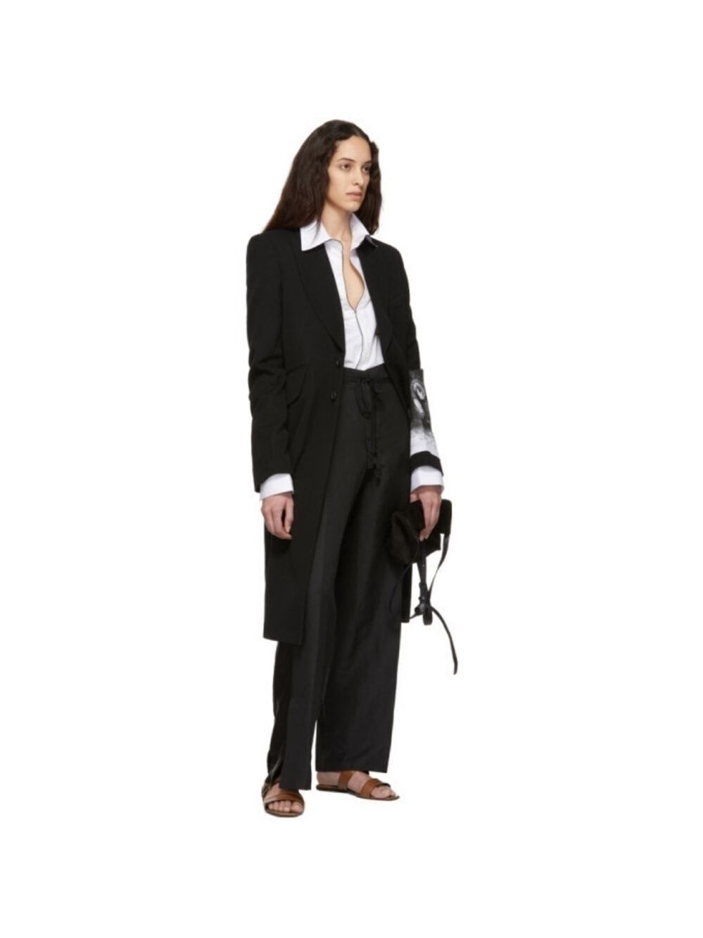 Ann Demeulemeester Black Linen and Silk Trousers size M (36) BNWT Missing Belt!!